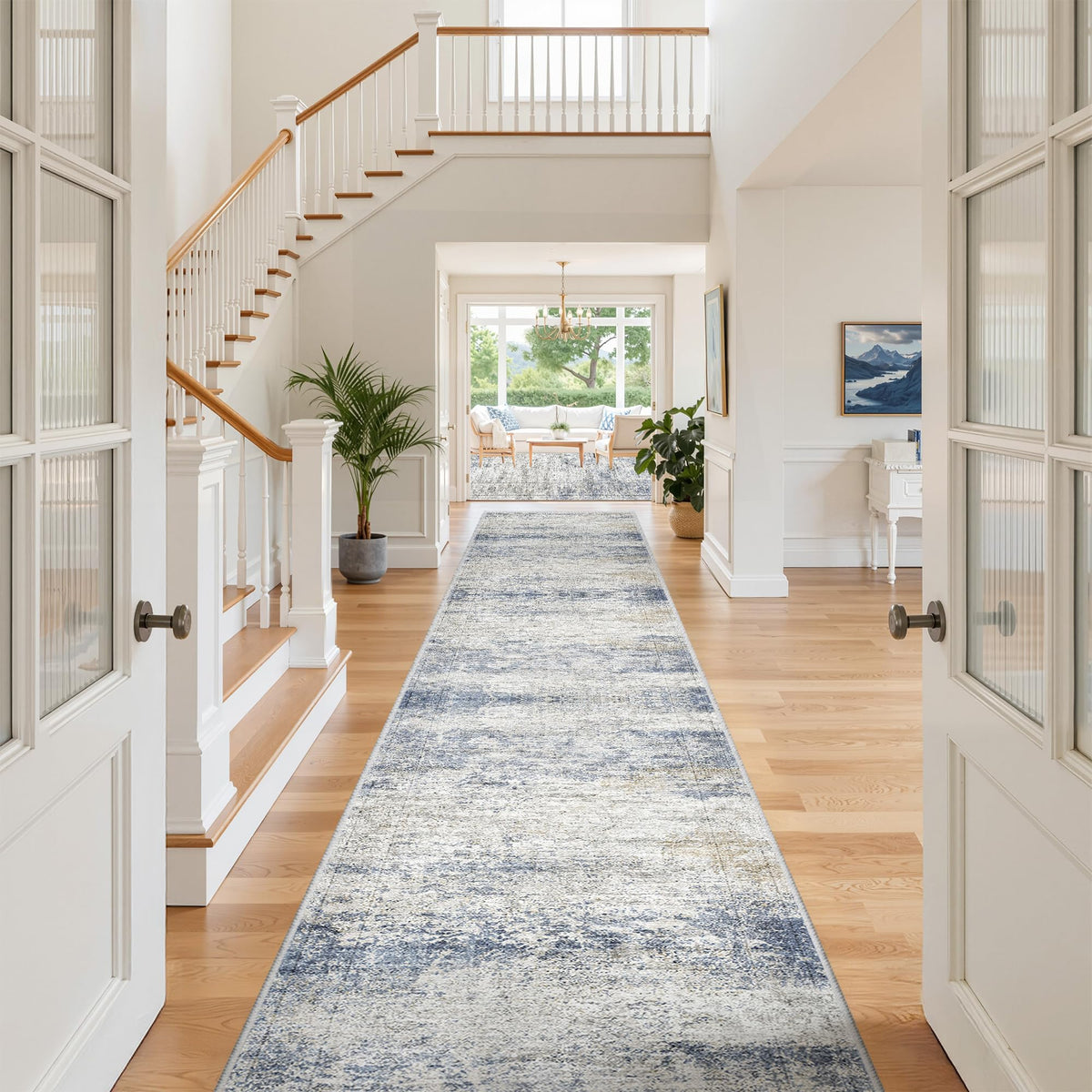 2x8 Runner Rug Non Slip,Washable Hallway Runner Rug,Beige
