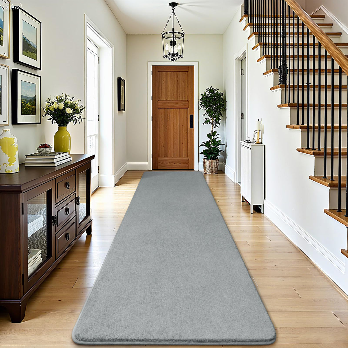 Amearea Modern Soft Hallway Runner Rug, 2x6 Feet Black Washable Runner Rugs