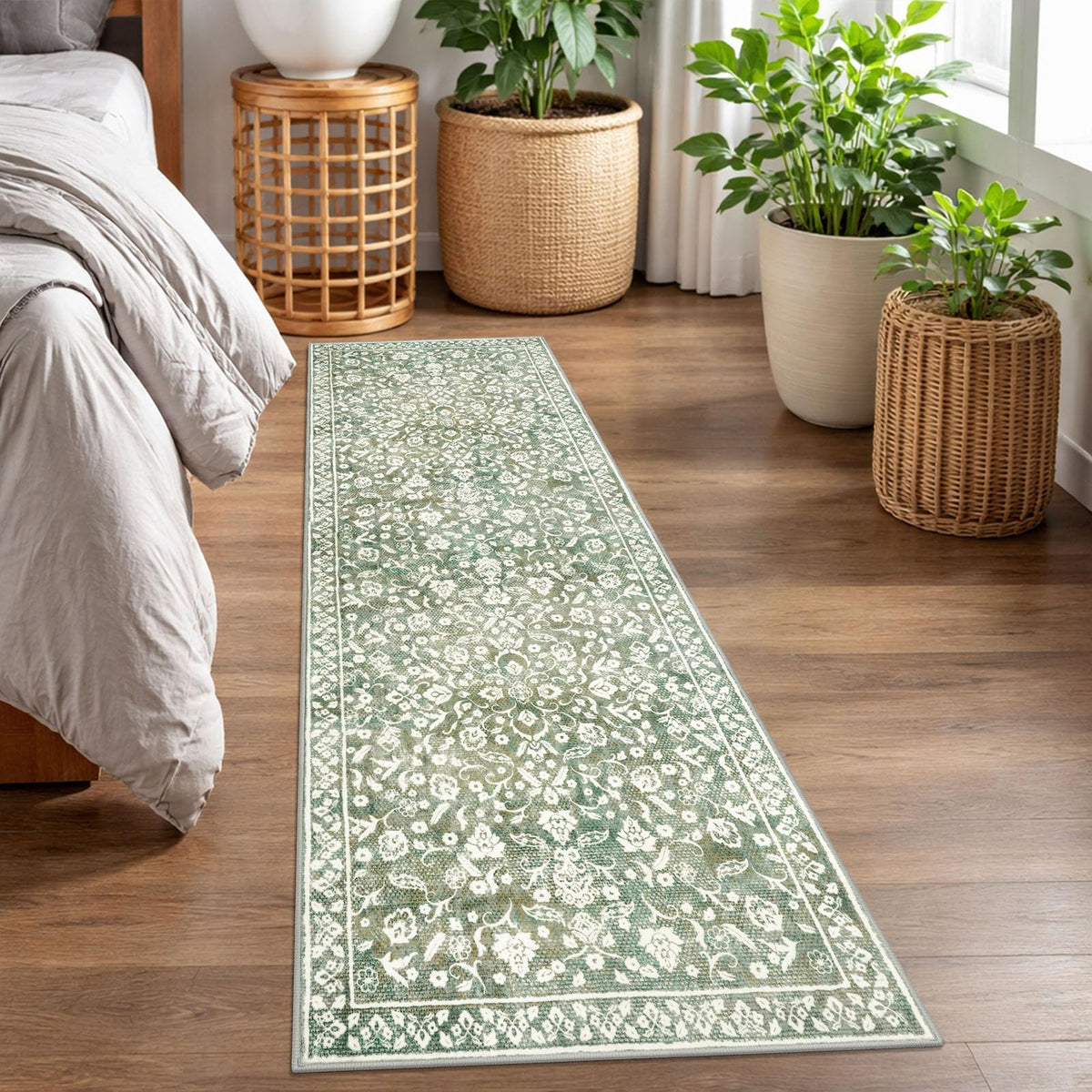 Vintage Washable Entryway Rug 2x3 Small Area Rug Non Slip Door Mat