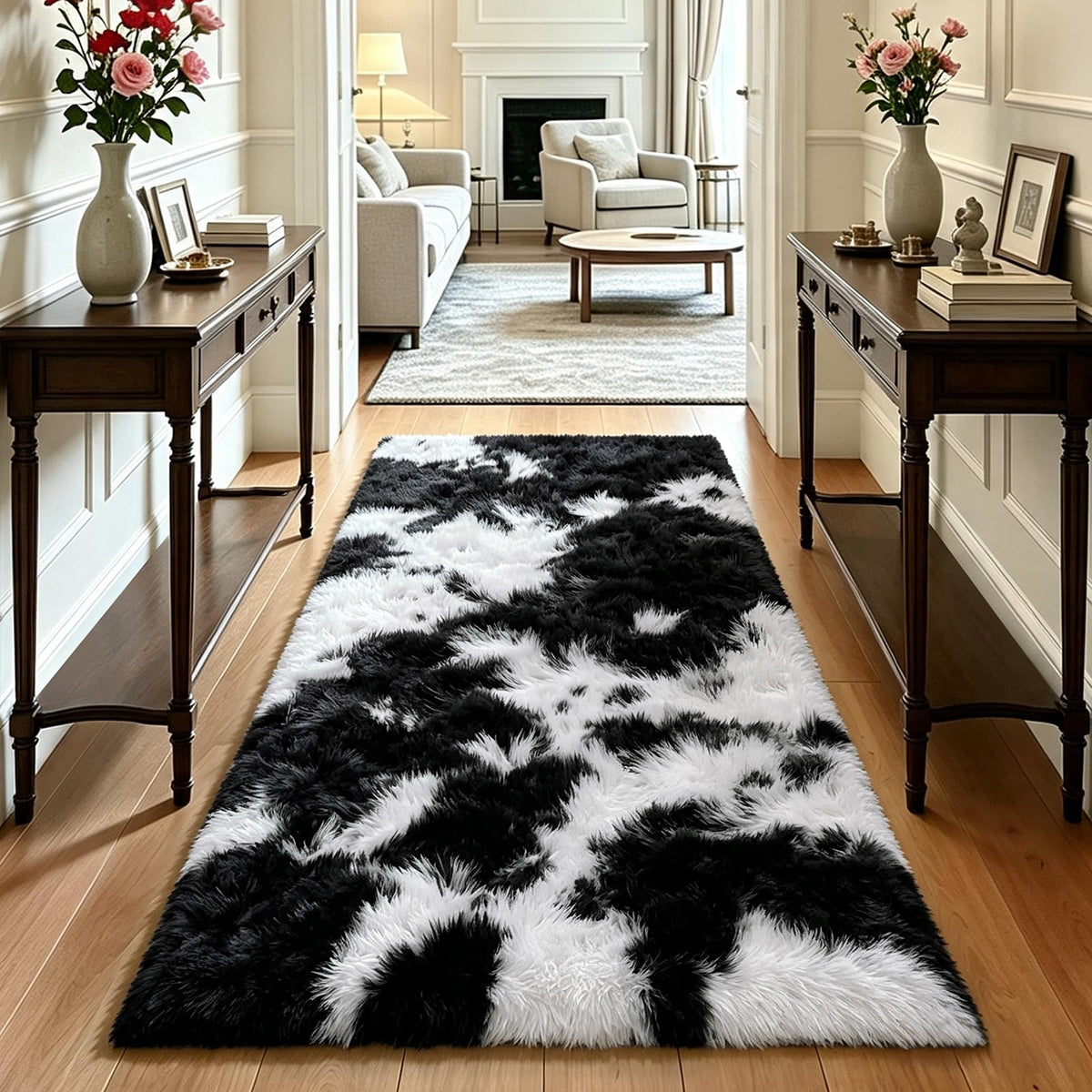 Beige 2x4 Area Rugs for Bedroom, Fluffy Shag Rug Small Rug Bedside Carpet