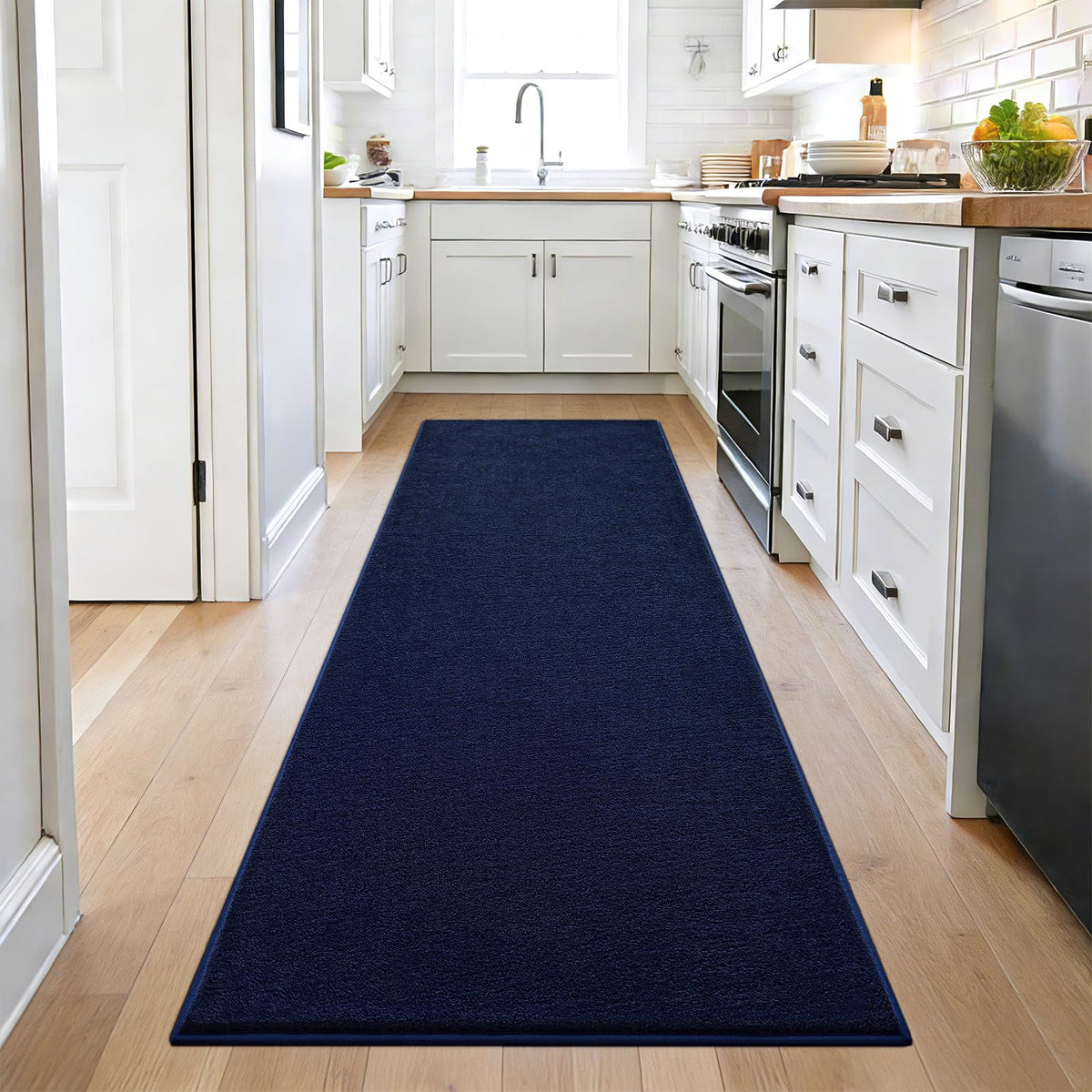 ISEAU 2x6 Soft Runner Rug for Hallway, Washable and Non-Slip, Black