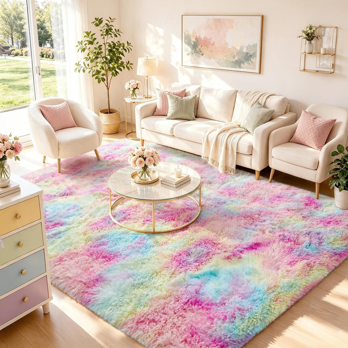 Ophanie 2x6 Washable Runner Rug for Hallway,Non-Slip Fluffy Soft Bedside Rugs, Bedroom Living Room Grey Shaggy Gray Carpet for Kids Girls Boys Dorm Nursery Home Decor Aesthetic