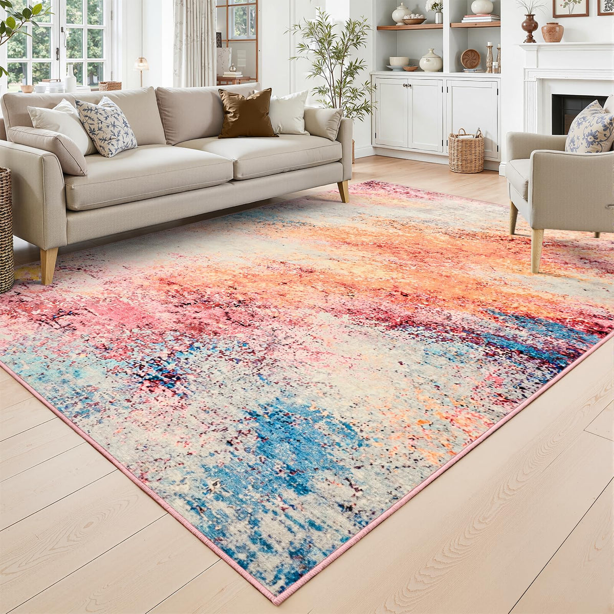 Toneed Washable 2x6 Non-Slip Runner Rug for Hallway Kitchen, Grey