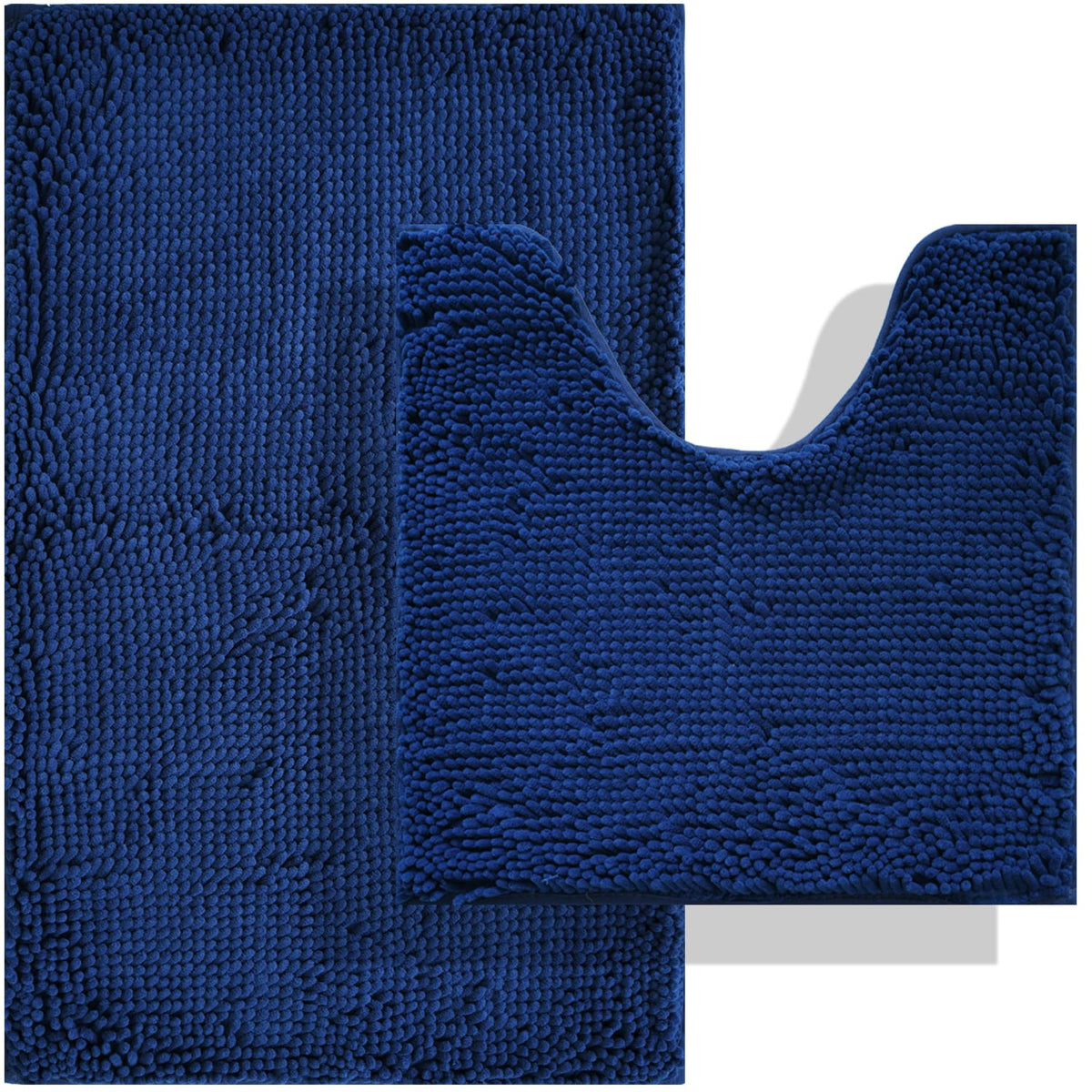 BOANKODU Bathroom Rugs Sets 2 Piece, Extra Soft Chenille Bath Mat Absorbent Bathroom Rug, Bathroom Mat with PVC Non-Slip Bottom, Machine Washable Bath Rugs (32x20 Inch + 24x16 Inch, Light Grey)