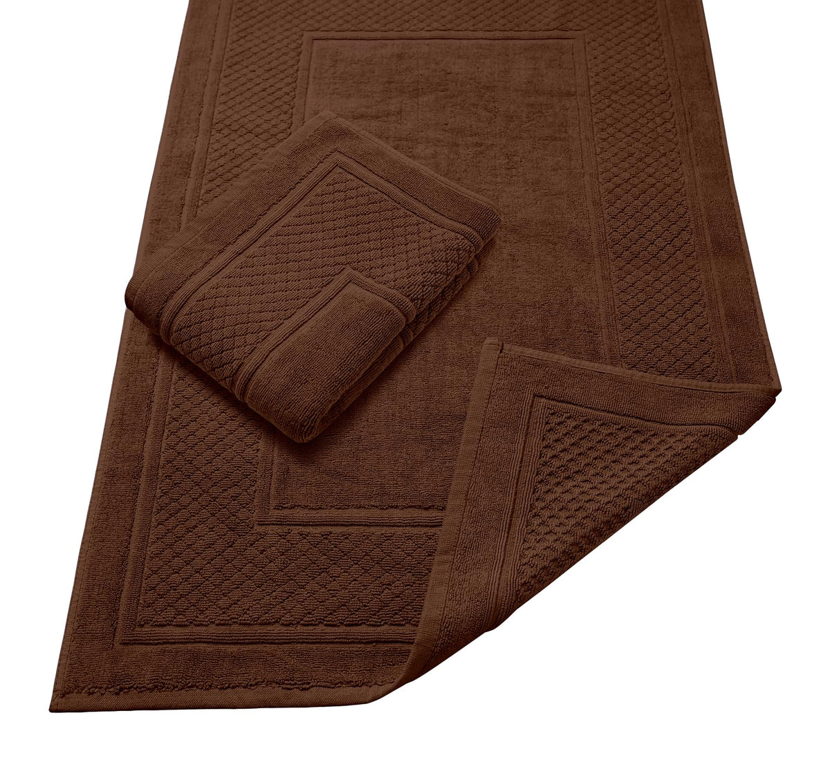 Avalon Towels Beige Bath Mat - 100% Cotton Set of 2 Absorbent Bathmat - Bathroom Mats Quick Dry Bath Mats for Bathrooms (22x34 Inches)