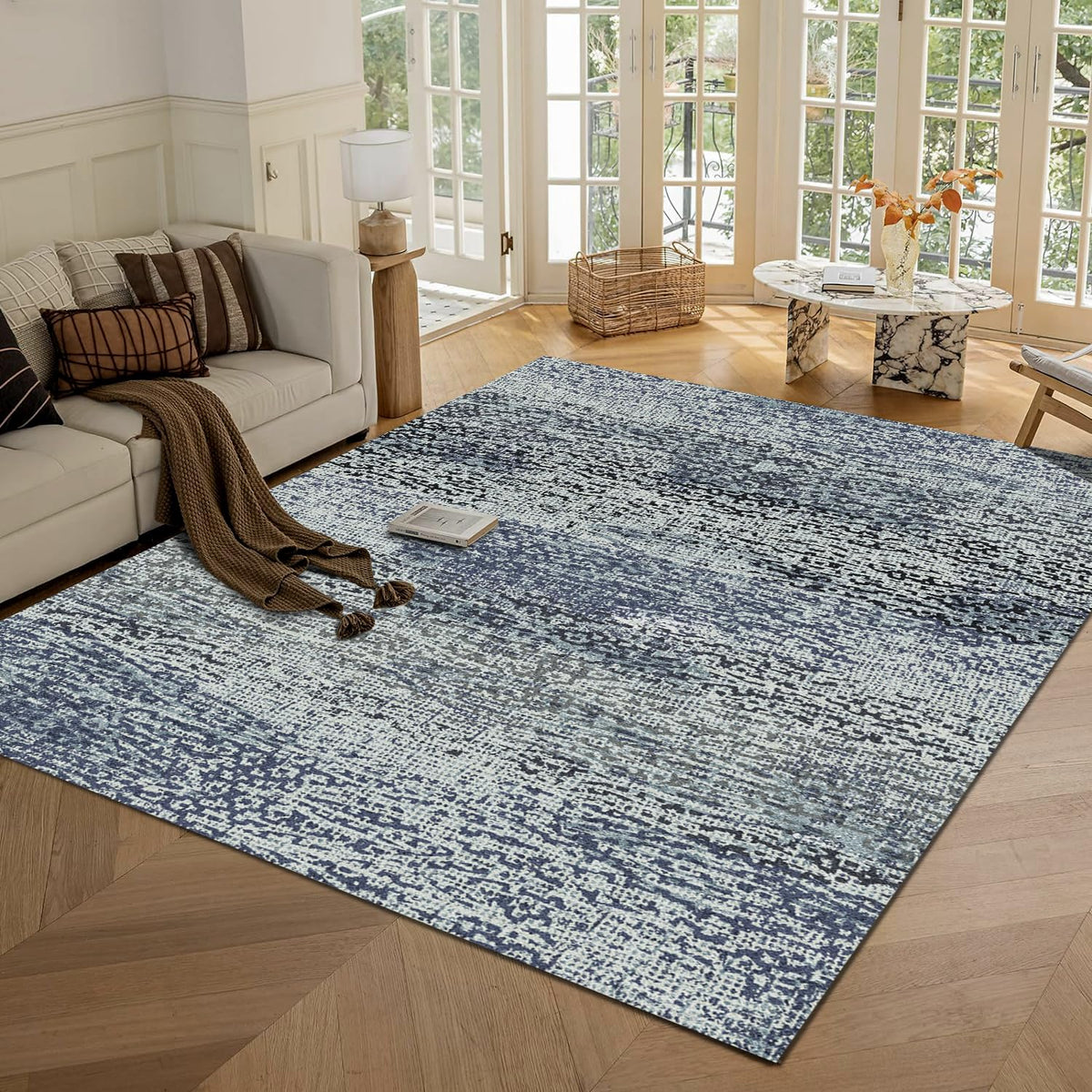 RUGSURE Washable Area Rugs - Perfect for Living Room, Bedroom, Kids Room, Nursery - Stain & Water Resistant Non-Slip, Pet & Child Friendly, Vintage Tribal Area Rugs (Green, 3' x 5 ')