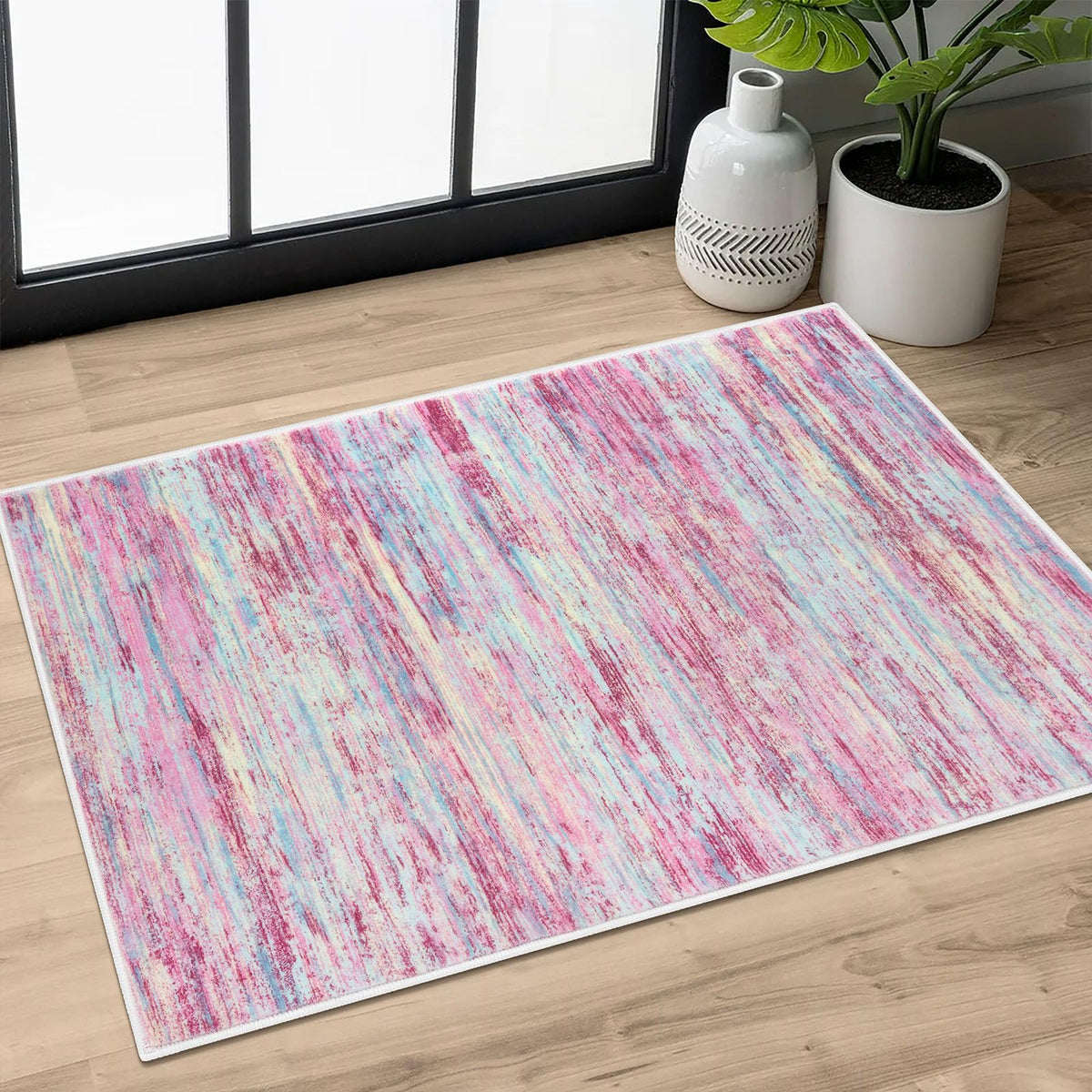 SIILOOM 3x5 Washable Area Rug Non Slip Door Mat Indoor for Entryway Bedside