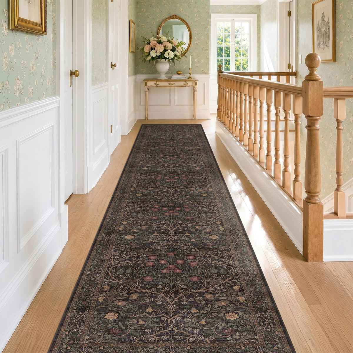 Washable Plum Purple Runner Rug 2x6 - Boho Rug Runner for Bathroom, Kitchen, Indoor Entryway, Low Pile Violet Carpet for Bedroom Bedside, Laundry Room, Hallway Mats for Floor, Stain Resistant