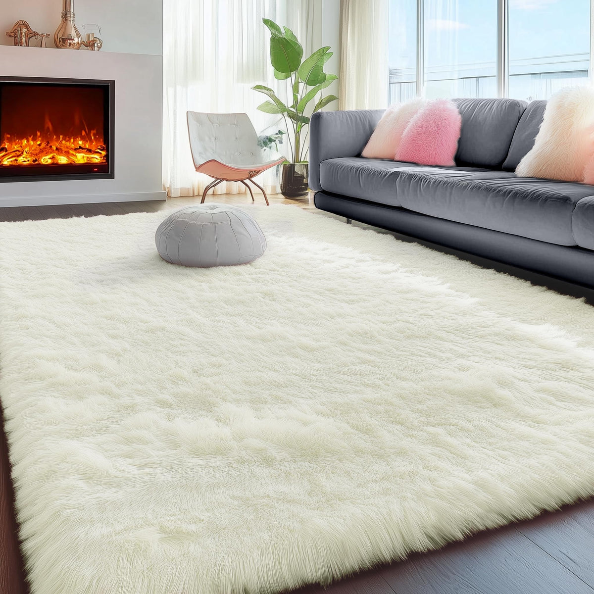 Super Soft Runner Rugs For Hallway 2x6 Ft,Grey Rug Home Decor Aesthetic