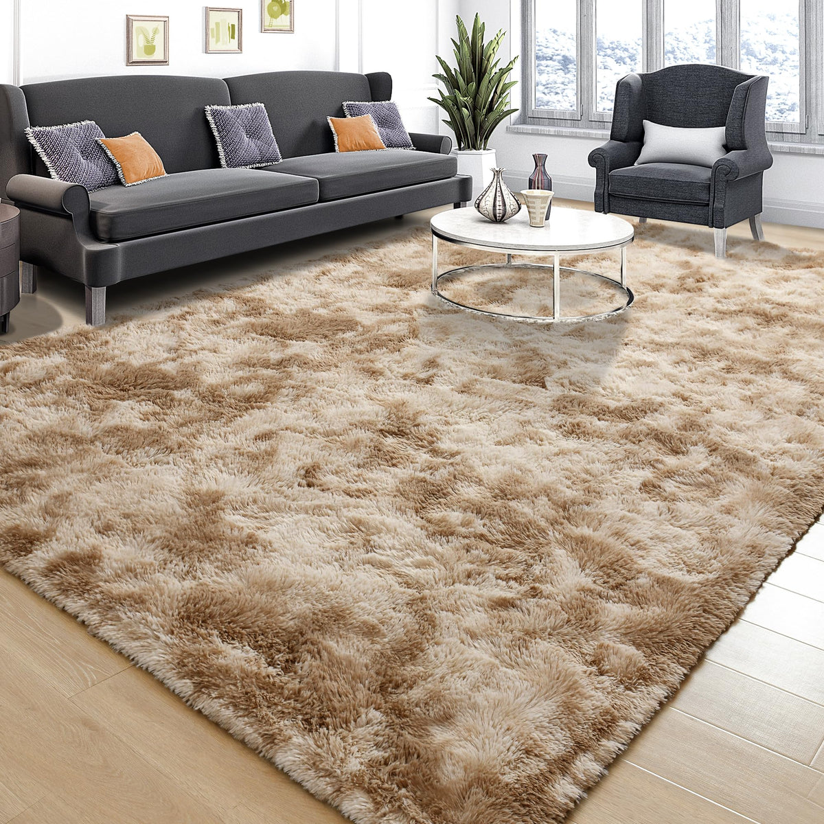 Tepook Black Soft Runner Rugs for Bedroom 2x6 ft with Rubber Backing