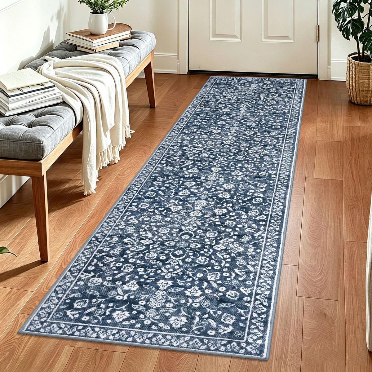 Vintage Washable Entryway Rug 2x3 Small Area Rug Non Slip Door Mat