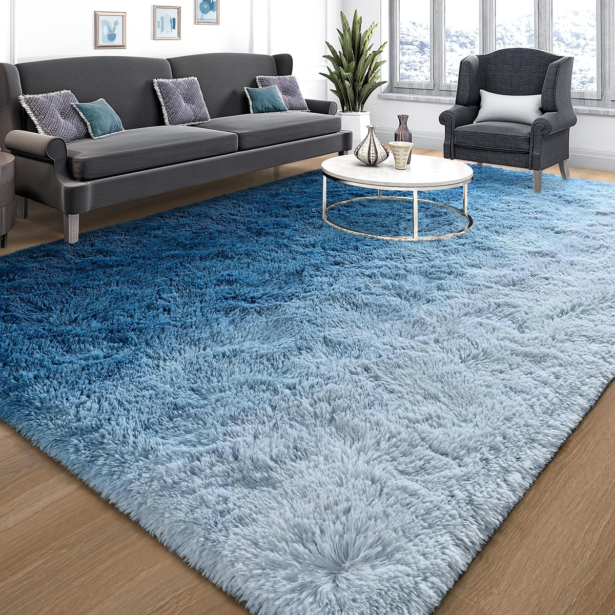 Tepook Black Soft Runner Rugs for Bedroom 2x6 ft with Rubber Backing