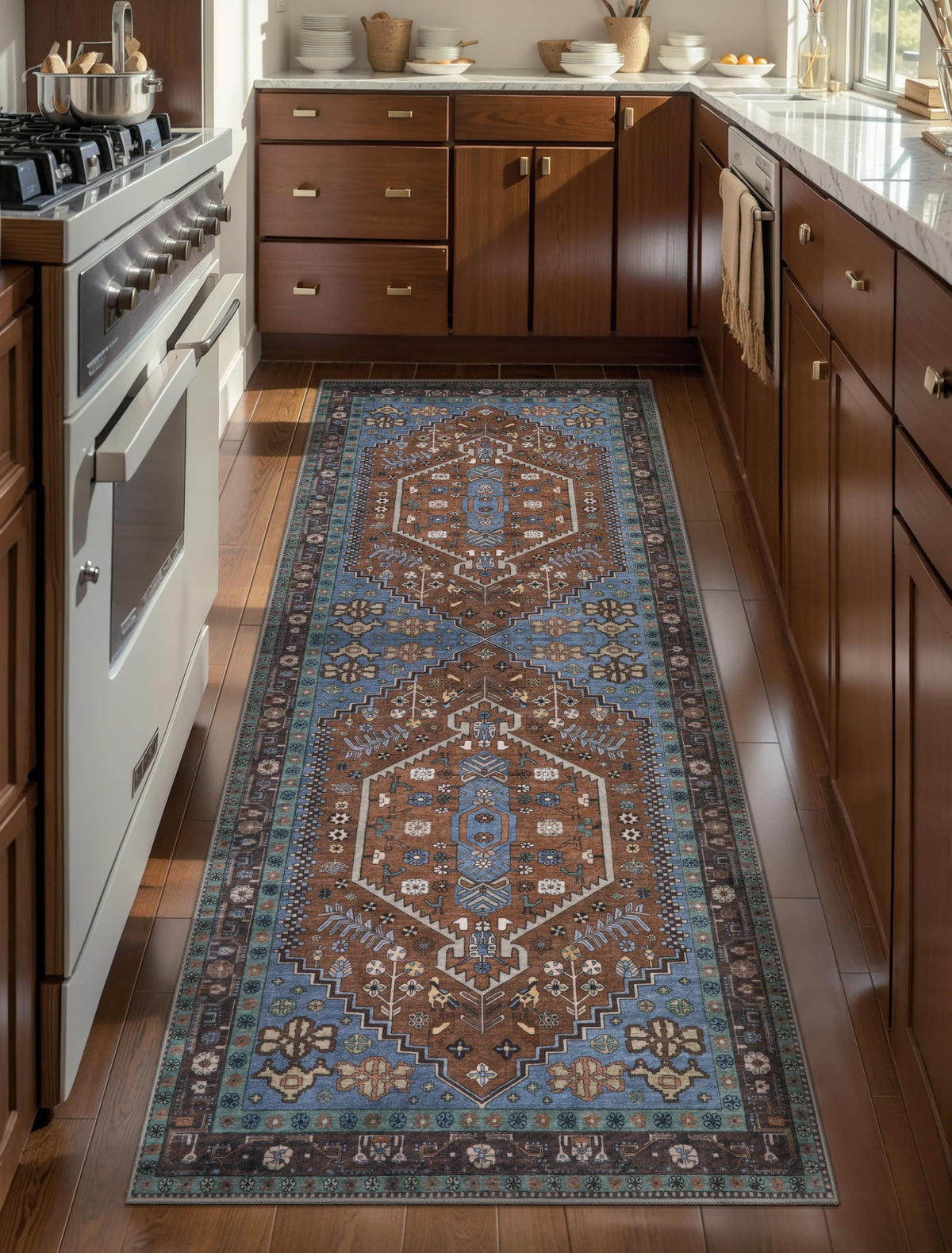 Ciicool Washable 3x5 Area Rug,Boho Non-Slip Indoor Mat for Entryway Kitchen