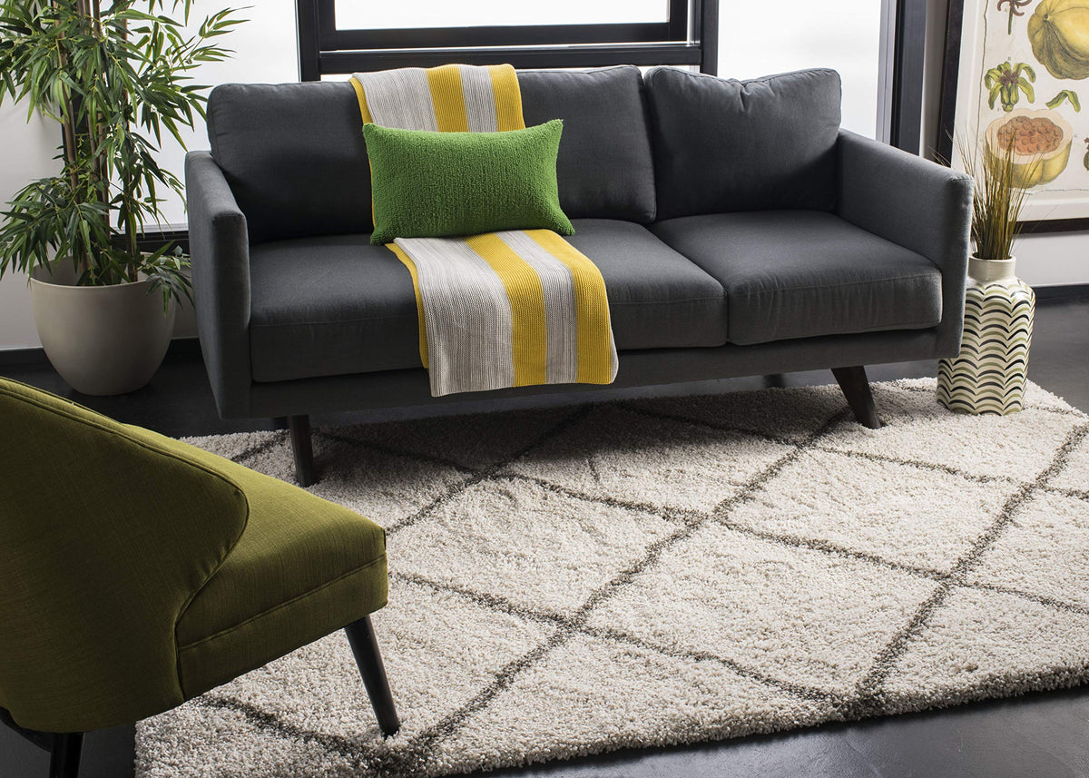 SAFAVIEH Hudson Shag Accent Rug 2'x3', Soft Distressed Grey & Ivory SGH281K