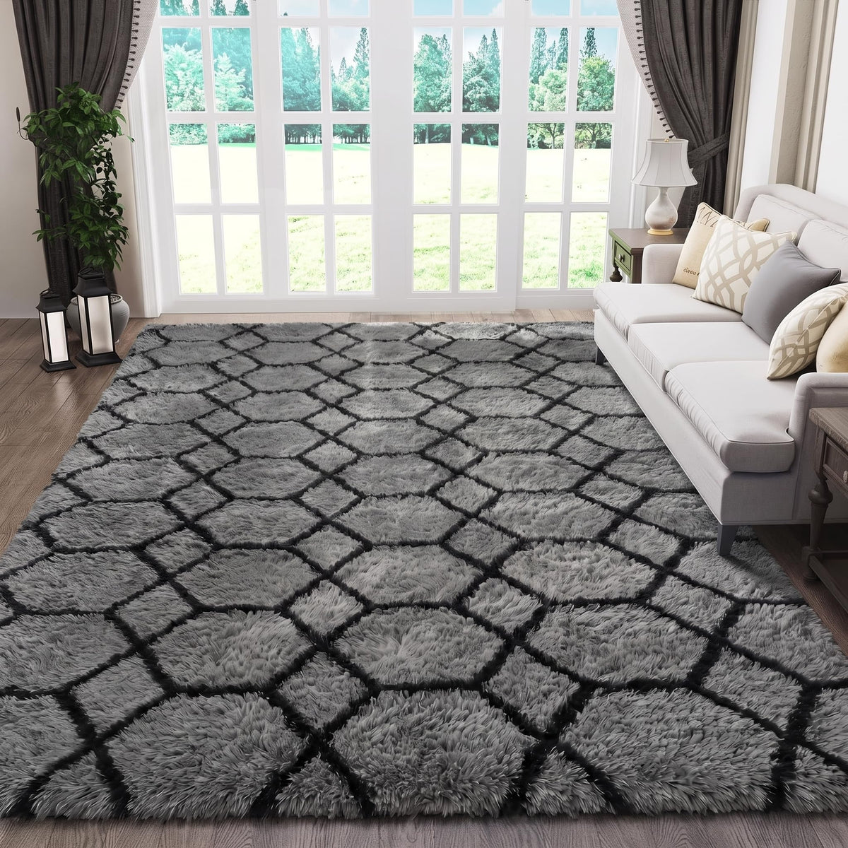 White Runner Rugs for Bedroom Living Room, Fluffy 2x6 Bedside Soft Area Rug