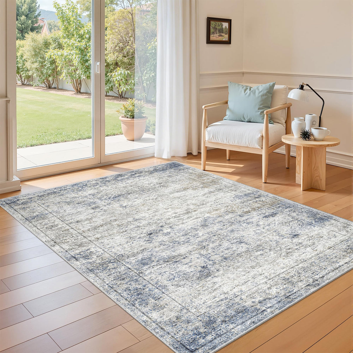 2x8 Runner Rug Non Slip,Washable Hallway Runner Rug,Beige