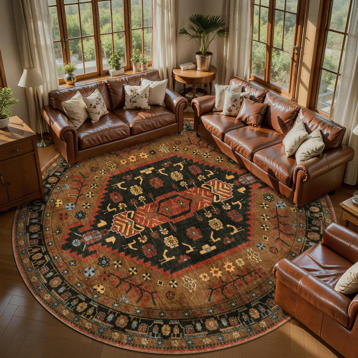 Ciicool Washable 3x5 Area Rug,Boho Non-Slip Indoor Mat for Entryway Kitchen