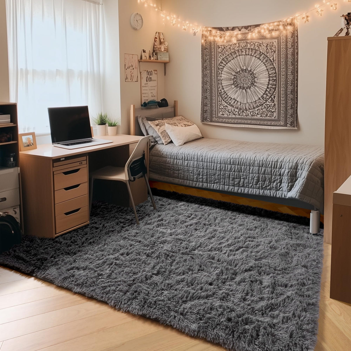 White Runner Rugs for Bedroom Living Room, Fluffy 2x6 Bedside Soft Area Rug