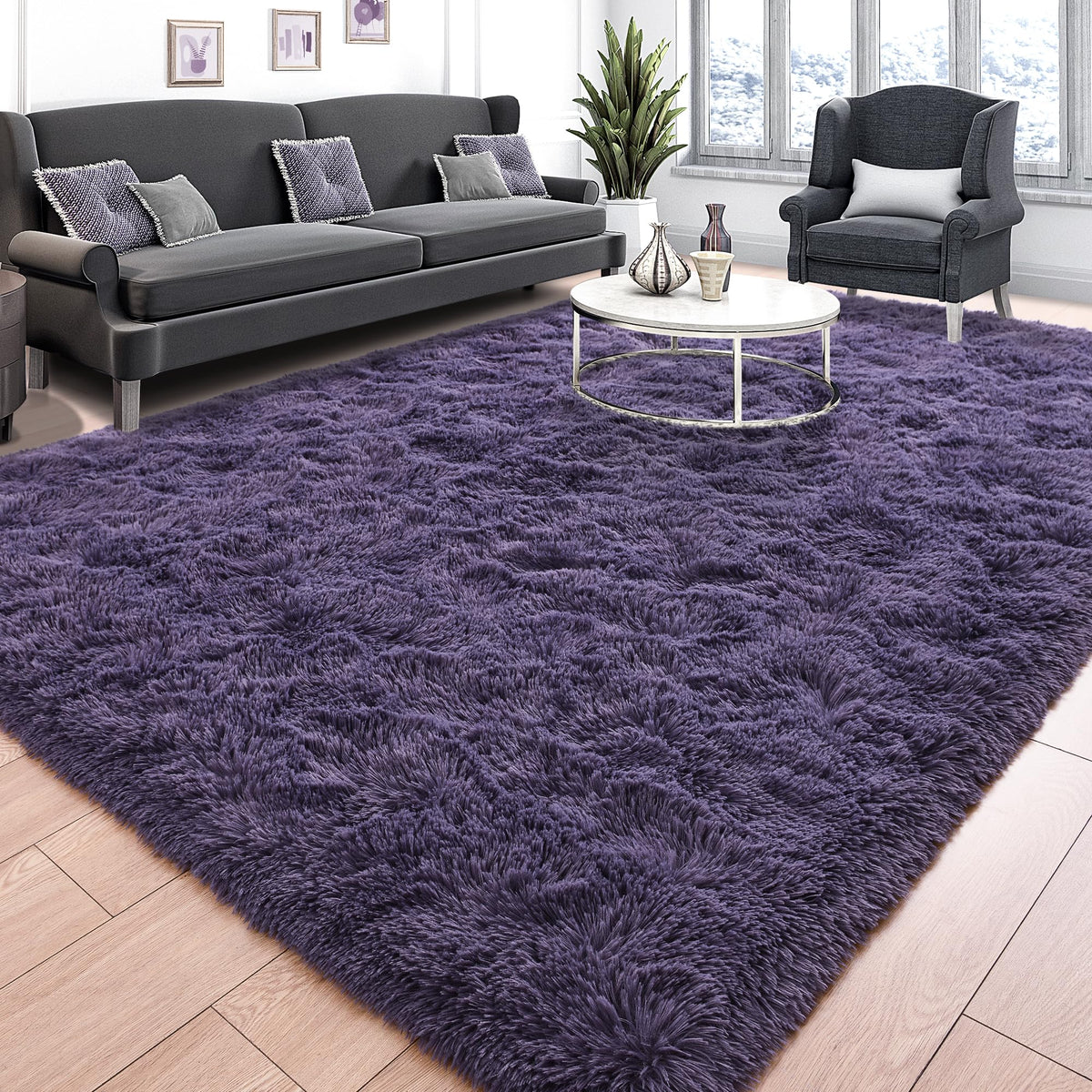 Tepook Black Soft Runner Rugs for Bedroom 2x6 ft with Rubber Backing