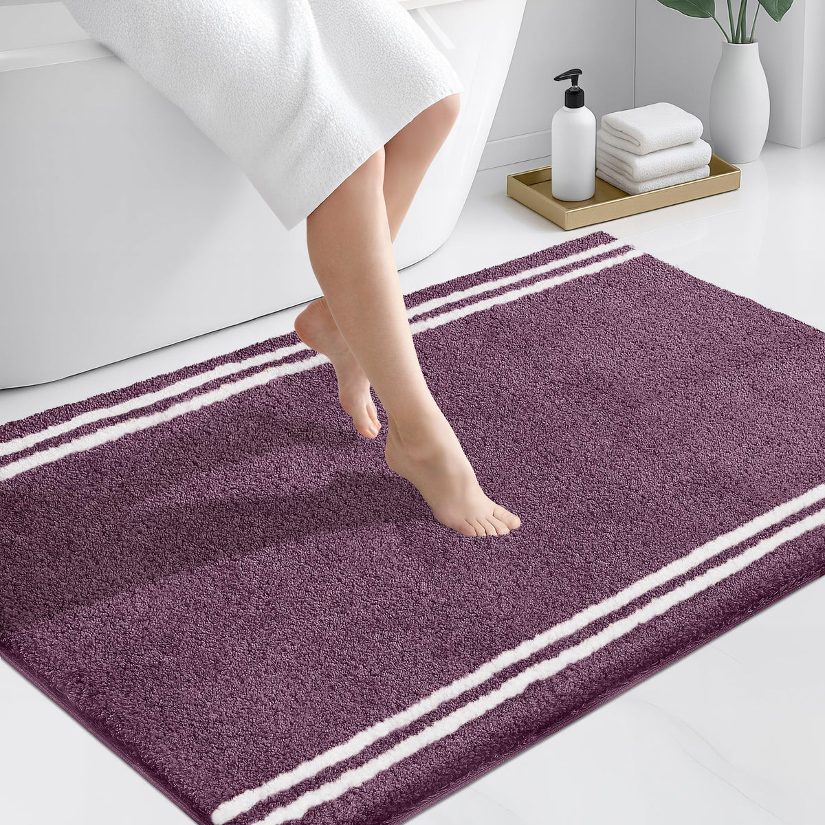 PURRUGS Bathroom Rug, Bath Mat, 20" x 30", Beige