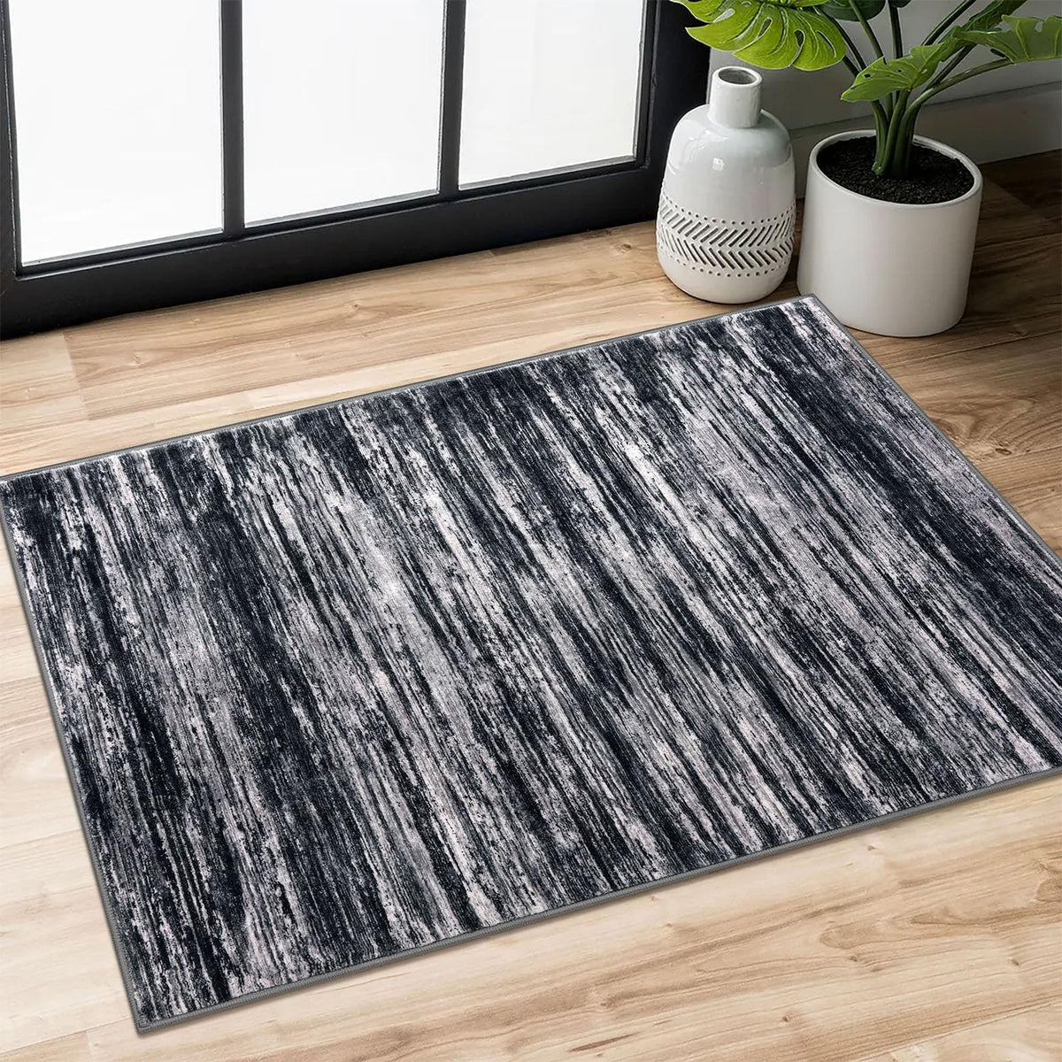 SIILOOM 3x5 Washable Area Rug Non Slip Door Mat Indoor for Entryway Bedside