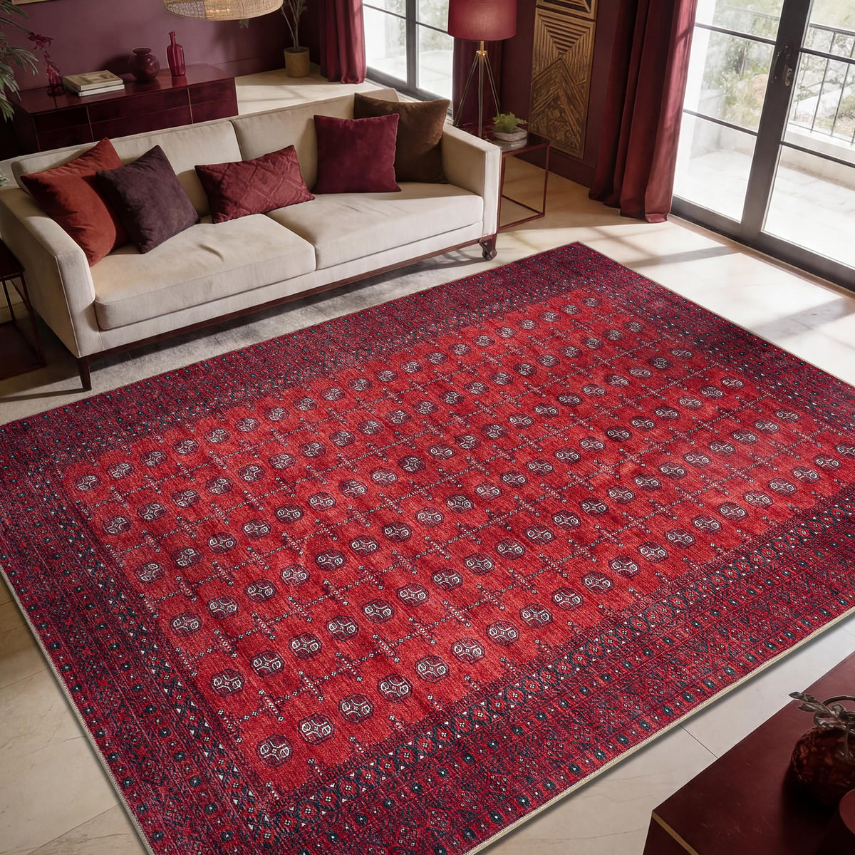 Keen Home Design Vintage Washable Entryway Rug, Non-Slip Low Pile, 2x3