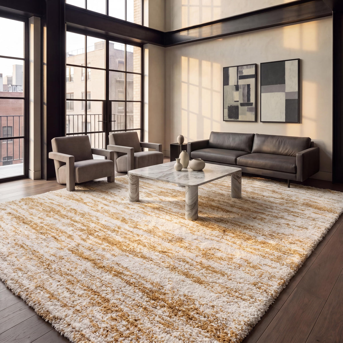 SAFAVIEH Hudson Shag Accent Rug 2x3, Ivory & Beige SGH206B