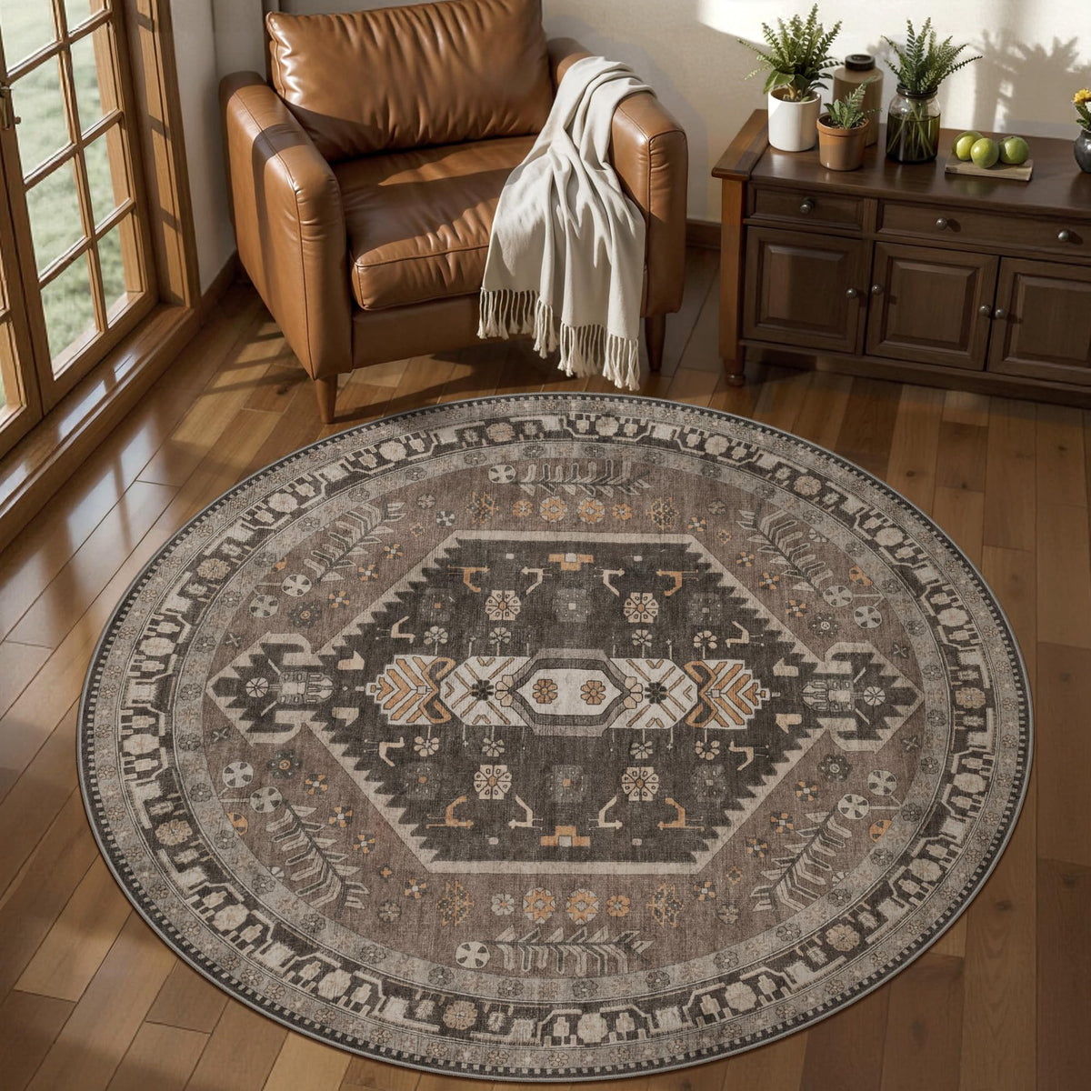 Ciicool Washable 3x5 Area Rug,Boho Non-Slip Indoor Mat for Entryway Kitchen