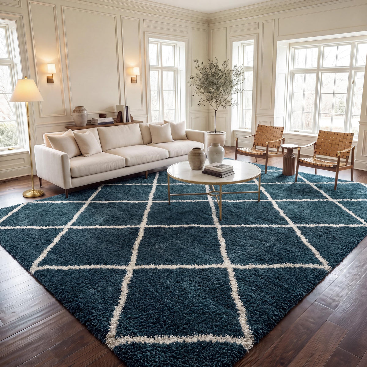SAFAVIEH Hudson Shag Accent Rug 2'x3', Soft Distressed Grey & Ivory SGH281K