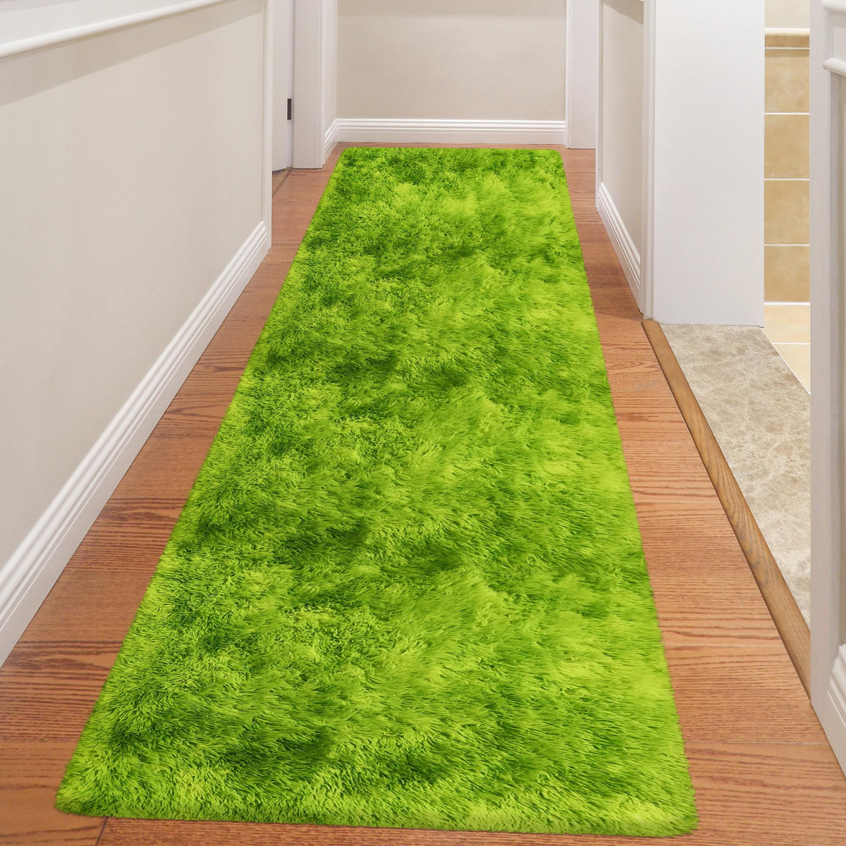 Soft Fluffy Beige Runner Rug for Bedroom, Bedside Long Rug Runner