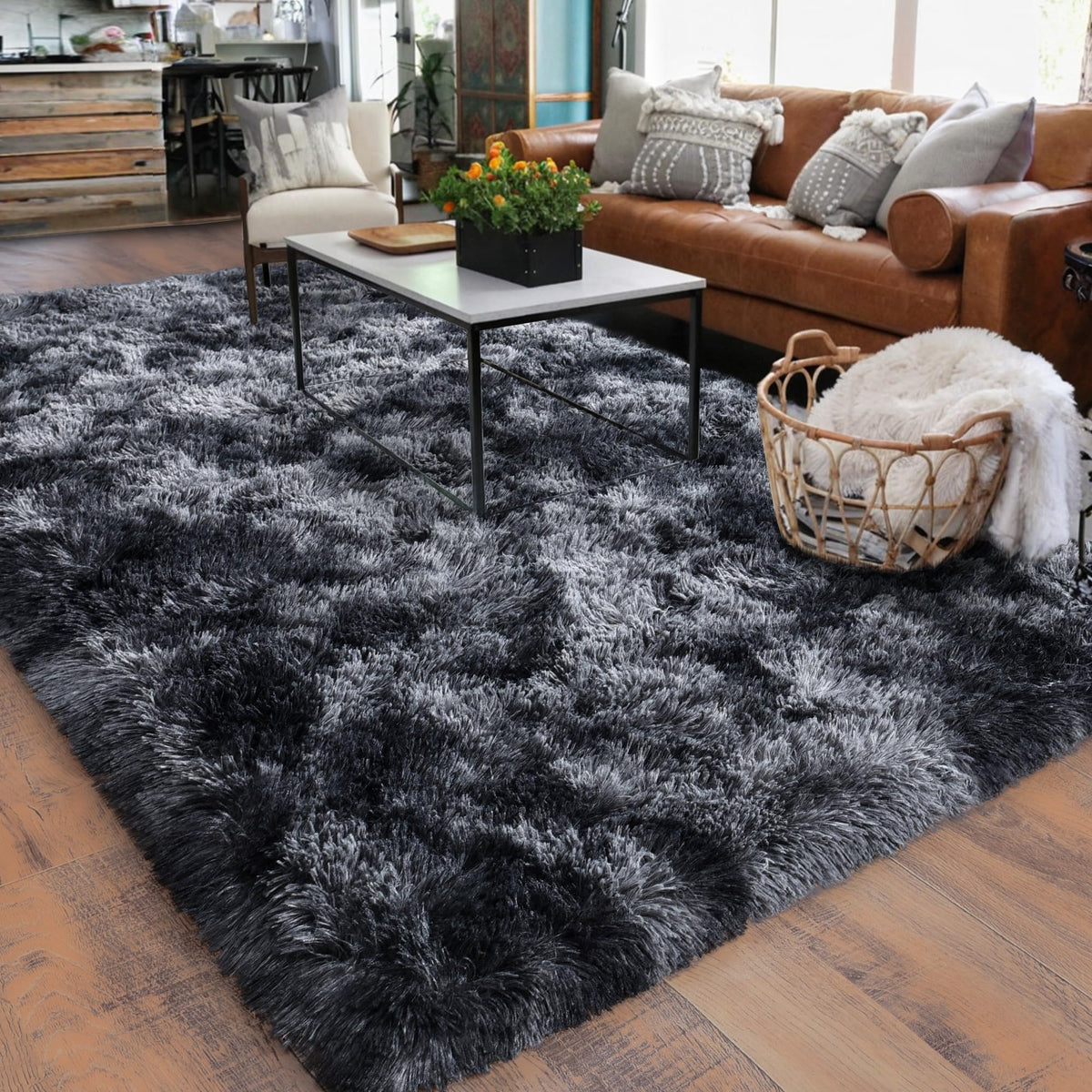 Small Black Area Rug, 2x3 Rug for Bedroom Shaggy Throw Rugs for Dorm Rug, Soft Shag Carpet for Kids Room, Plush Comfy Fluffy Bedside Rug for Home Decor Aesthetic