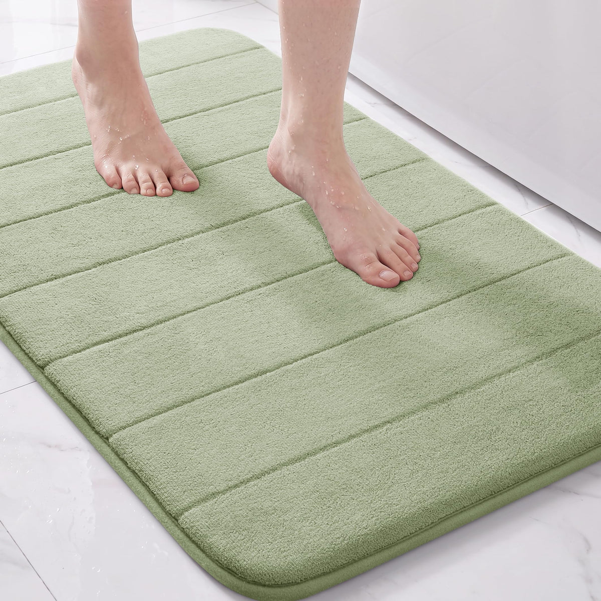 Yimobra Memory Foam Bath Mat, Super Soft & Absorbent Bathroom Rug, Grey