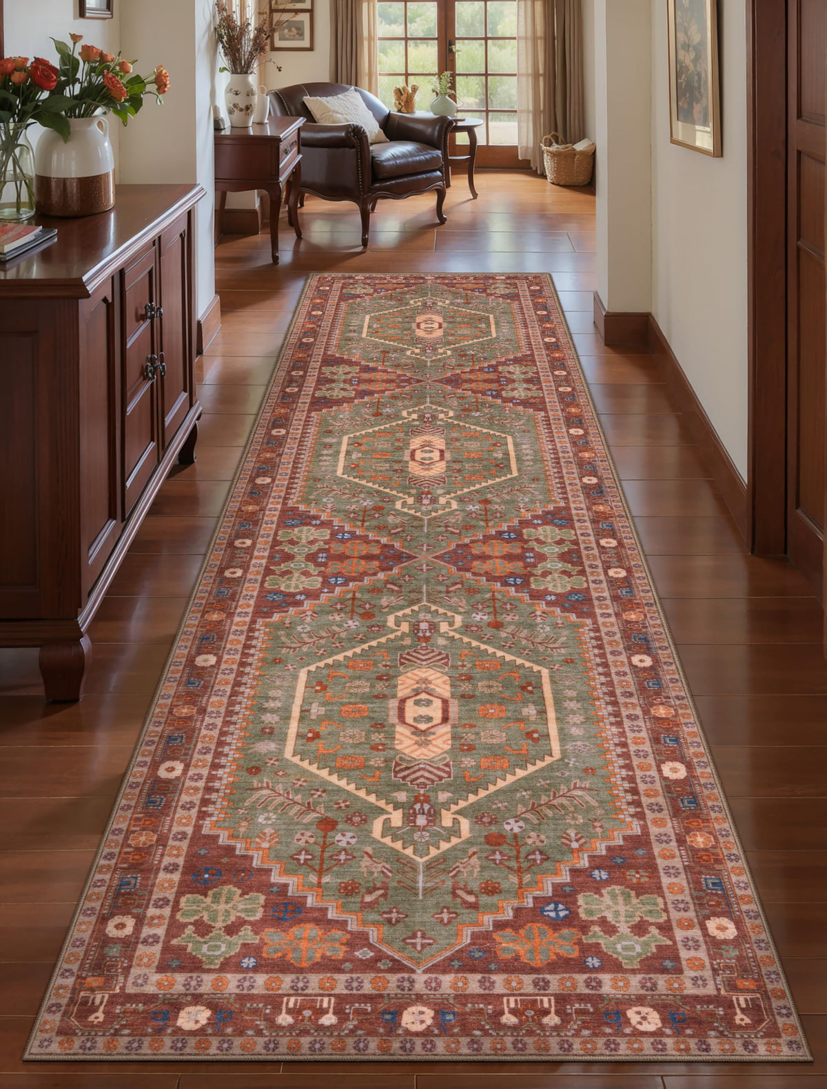 Ciicool Washable 3x5 Area Rug,Boho Non-Slip Indoor Mat for Entryway Kitchen