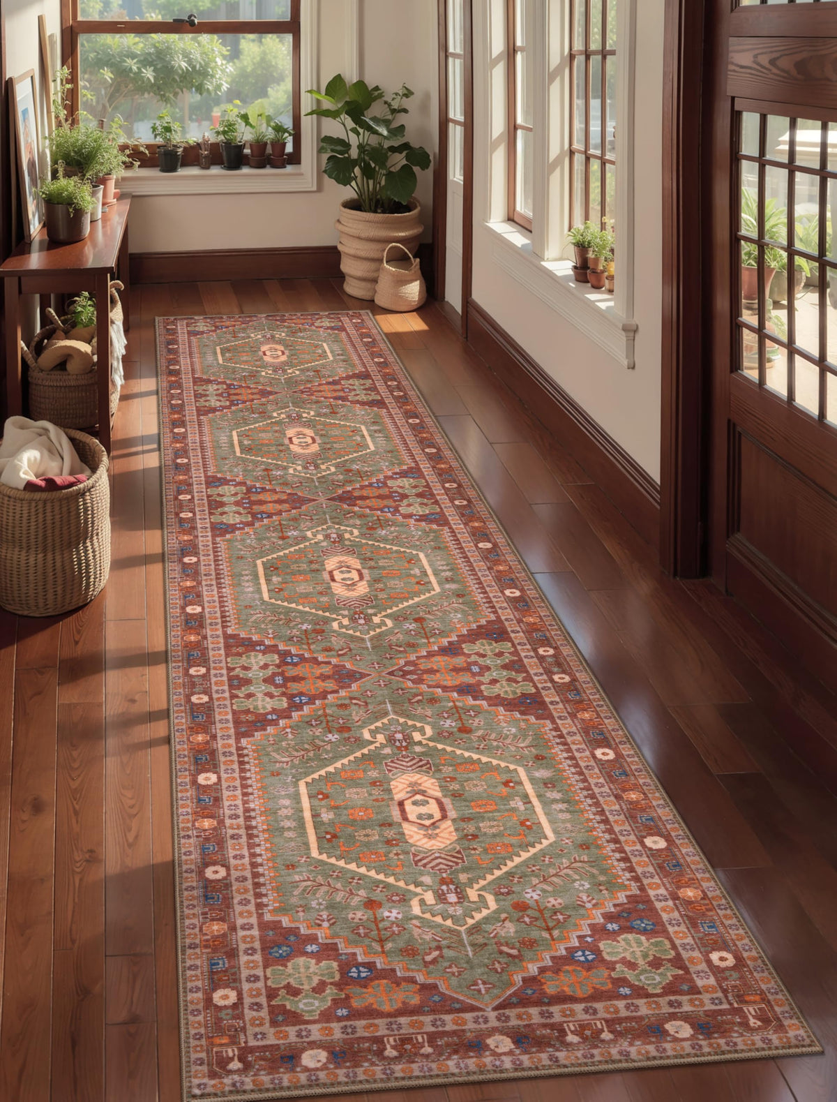 Ciicool Washable 3x5 Area Rug,Boho Non-Slip Indoor Mat for Entryway Kitchen
