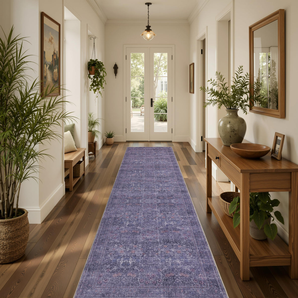 JOLLYVOGUE Entryway Rug, 2x3 Washable Vintage Floral Rug, Beige
