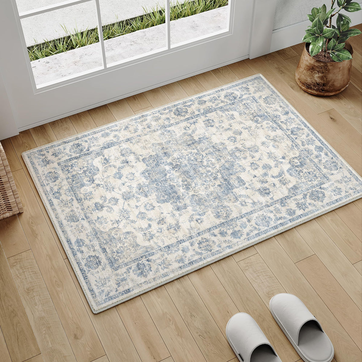 2x3 Beige Neutral Area Rug