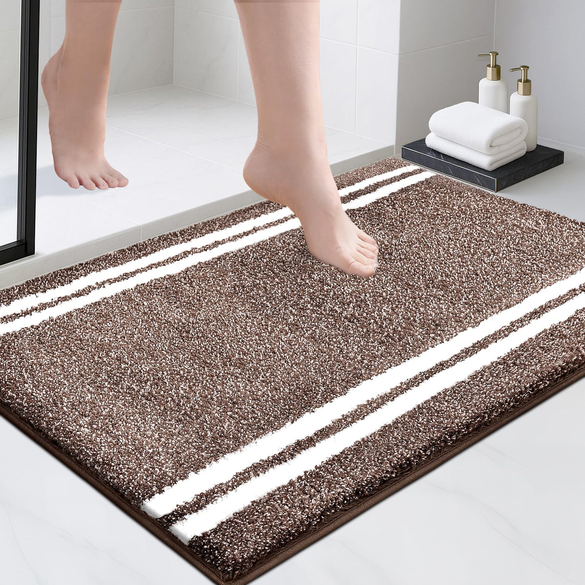 PURRUGS Bathroom Rug, Bath Mat, 20" x 30", Beige