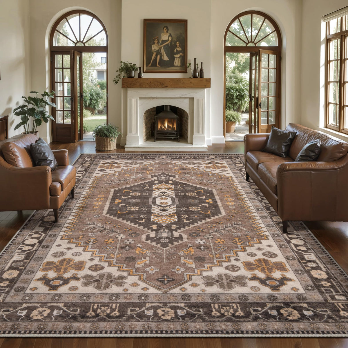 Ciicool Washable 3x5 Area Rug,Boho Non-Slip Indoor Mat for Entryway Kitchen
