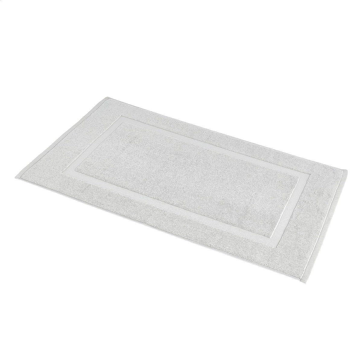 Amazon Basics Banded Bathroom Bath Rug Mat, 100% Cotton, 31 x 20 inches, Soft Silver