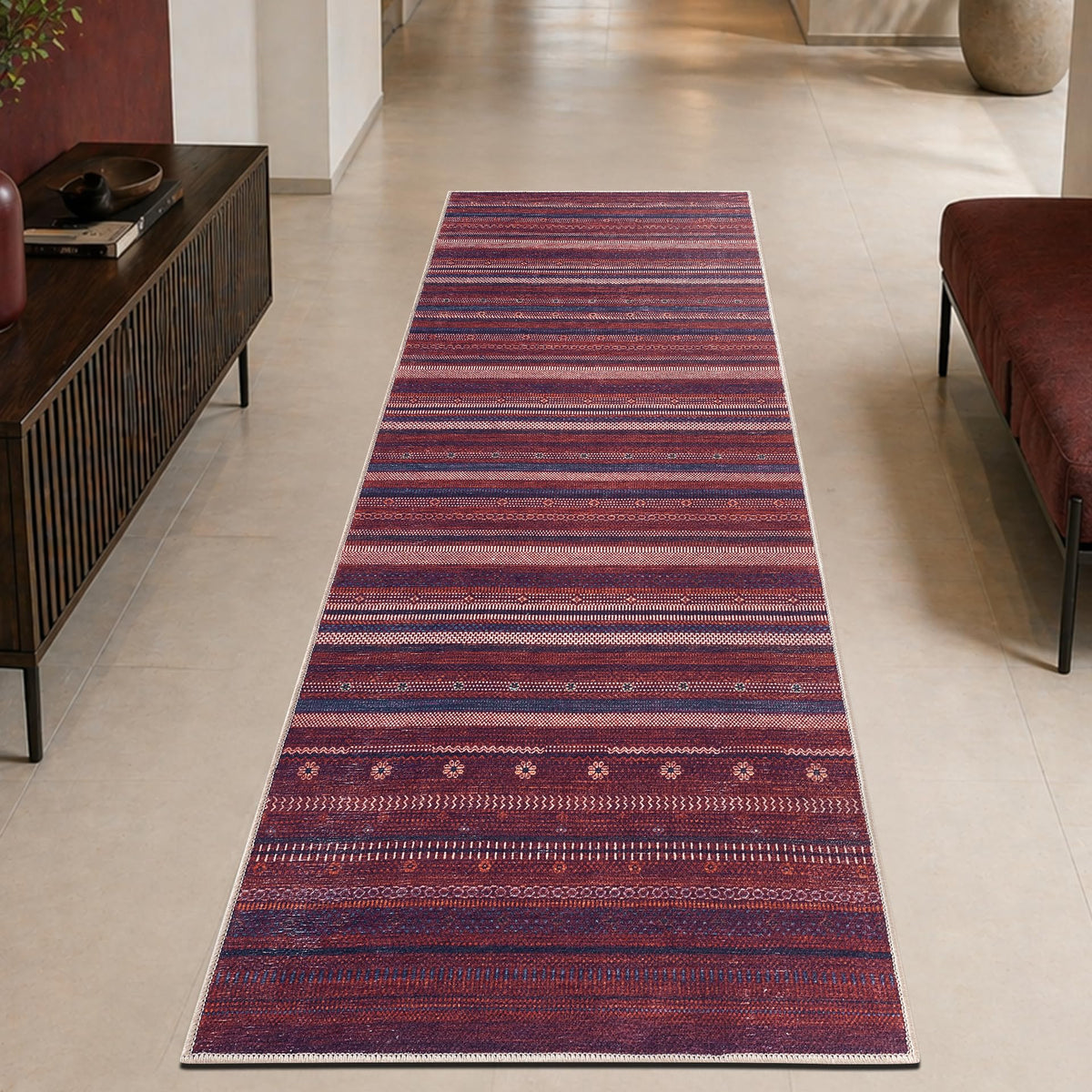 Keen Home Design Vintage Washable Entryway Rug, Non-Slip Low Pile, 2x3