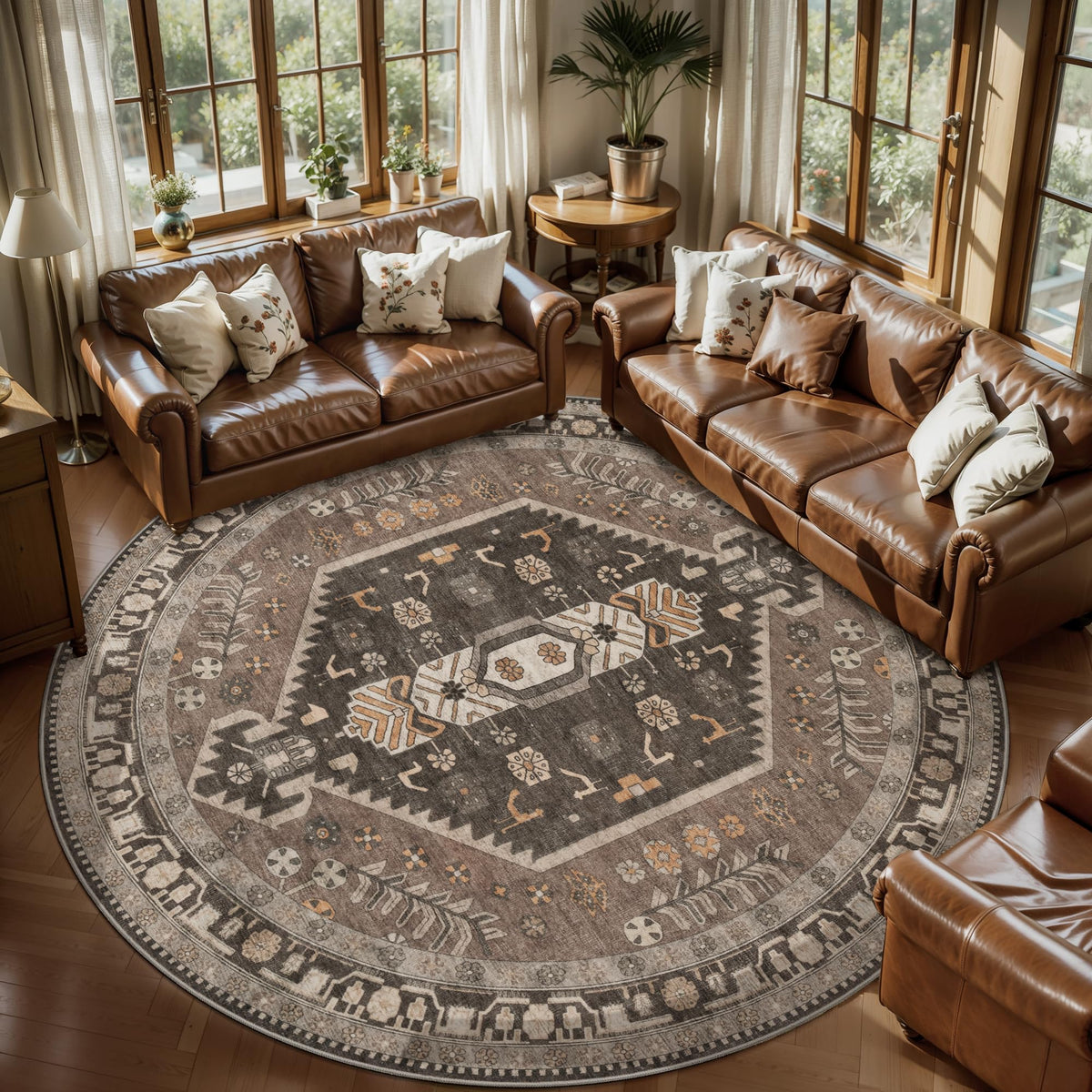 Ciicool Washable 3x5 Area Rug,Boho Non-Slip Indoor Mat for Entryway Kitchen