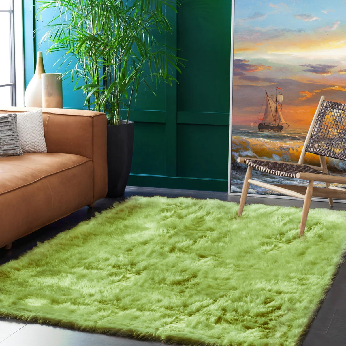 Goolela White Fluffy Faux Fur Rug for Bedroom Faux Sheepskin Rug 2x3 White Fuzzy Furry Bedside Carpet Dining Room Playroom Dorm Small Washable Rectangle