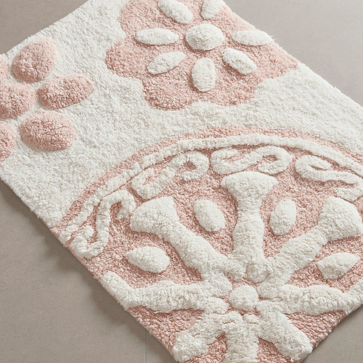 Madison Park Casablanca Tufted Cotton Bath Rug Non-Slip, 20 x 30, Taupe