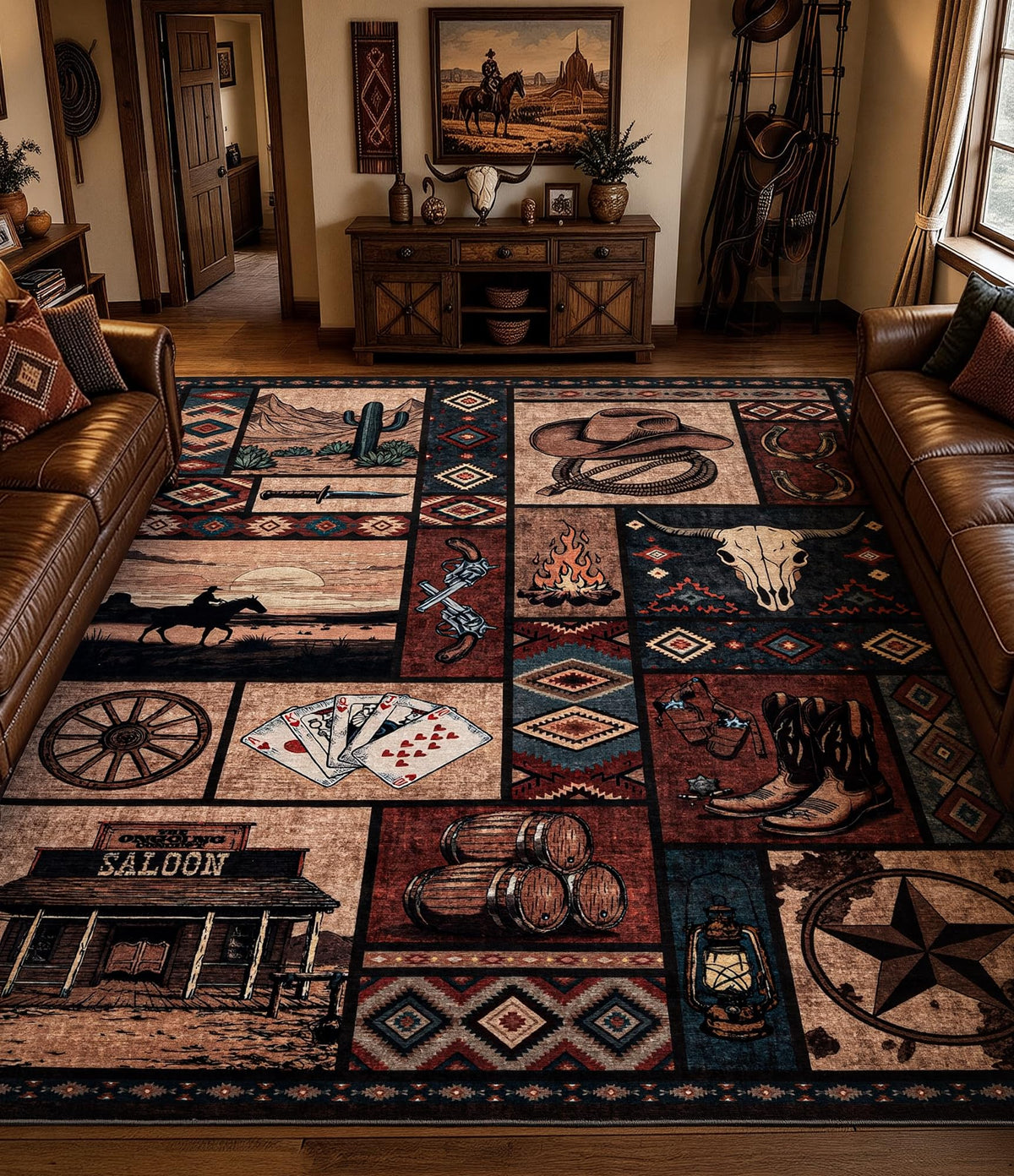 YIHOUSE Washable Rustic Cabin Runner Rug 2x6 Hallway