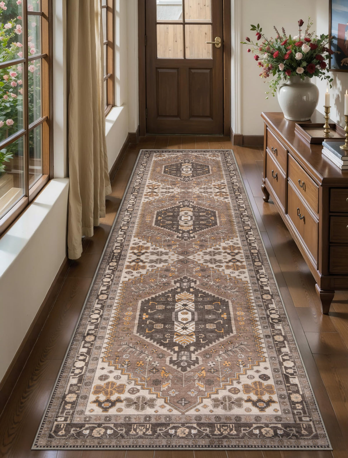 Ciicool Washable 3x5 Area Rug,Boho Non-Slip Indoor Mat for Entryway Kitchen
