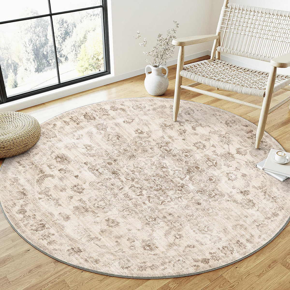2x3 Beige Neutral Area Rug