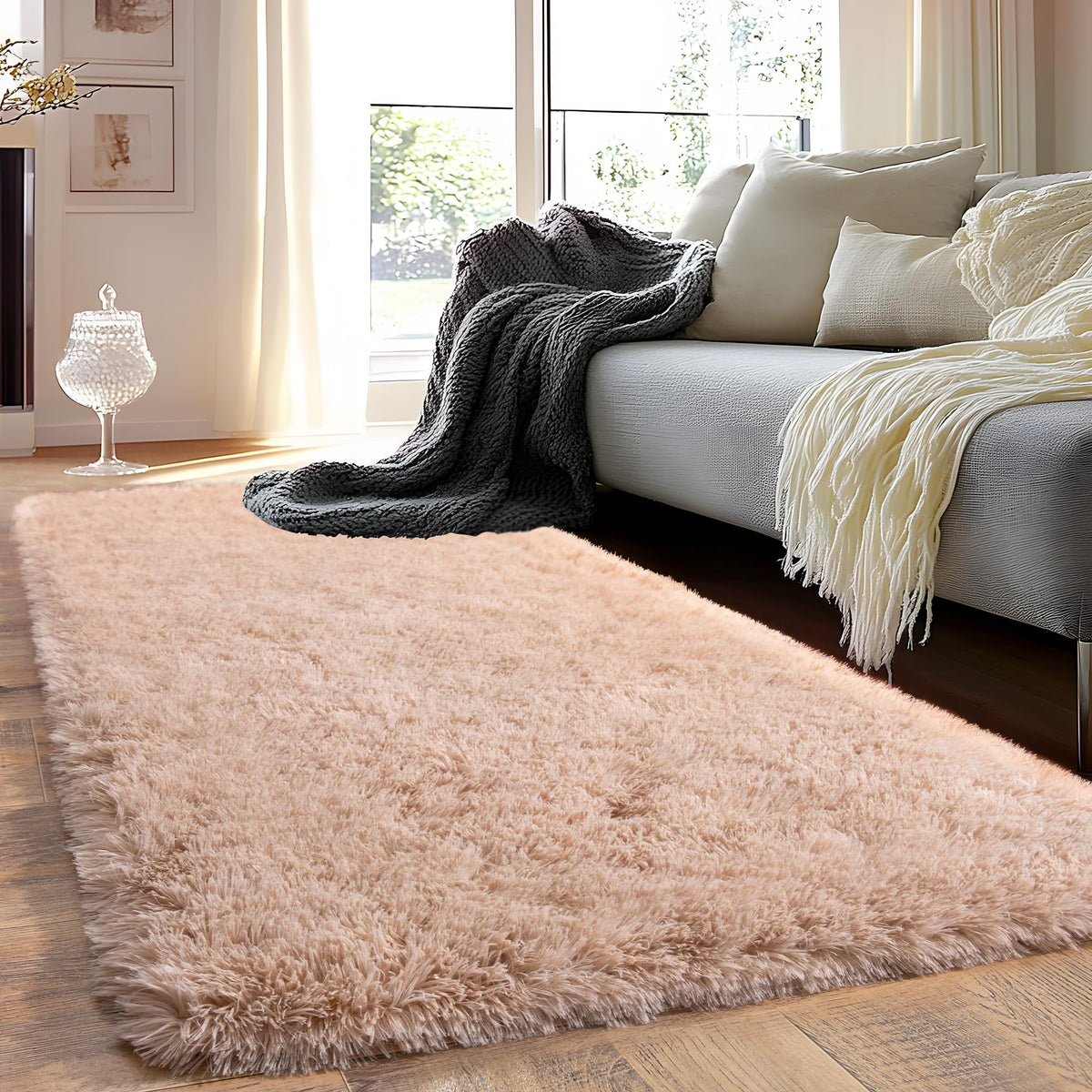 Small Black Area Rug, 2x3 Rug for Bedroom Shaggy Throw Rugs for Dorm Rug, Soft Shag Carpet for Kids Room, Plush Comfy Fluffy Bedside Rug for Home Decor Aesthetic