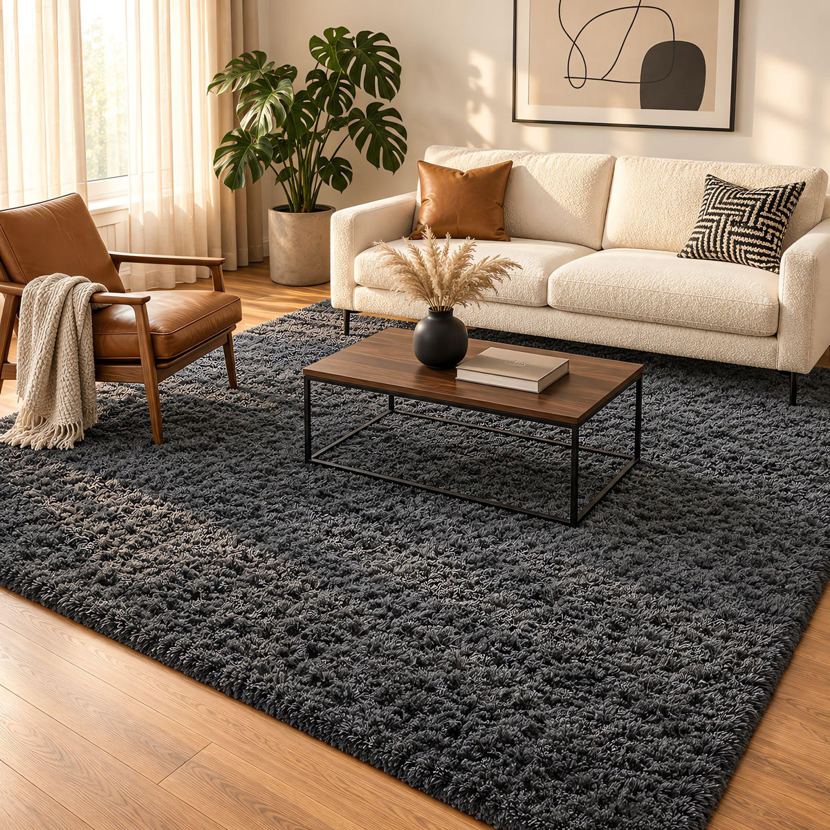 Ophanie 2x6 Washable Runner Rug for Hallway,Non-Slip Fluffy Soft Bedside Rugs, Bedroom Living Room Grey Shaggy Gray Carpet for Kids Girls Boys Dorm Nursery Home Decor Aesthetic