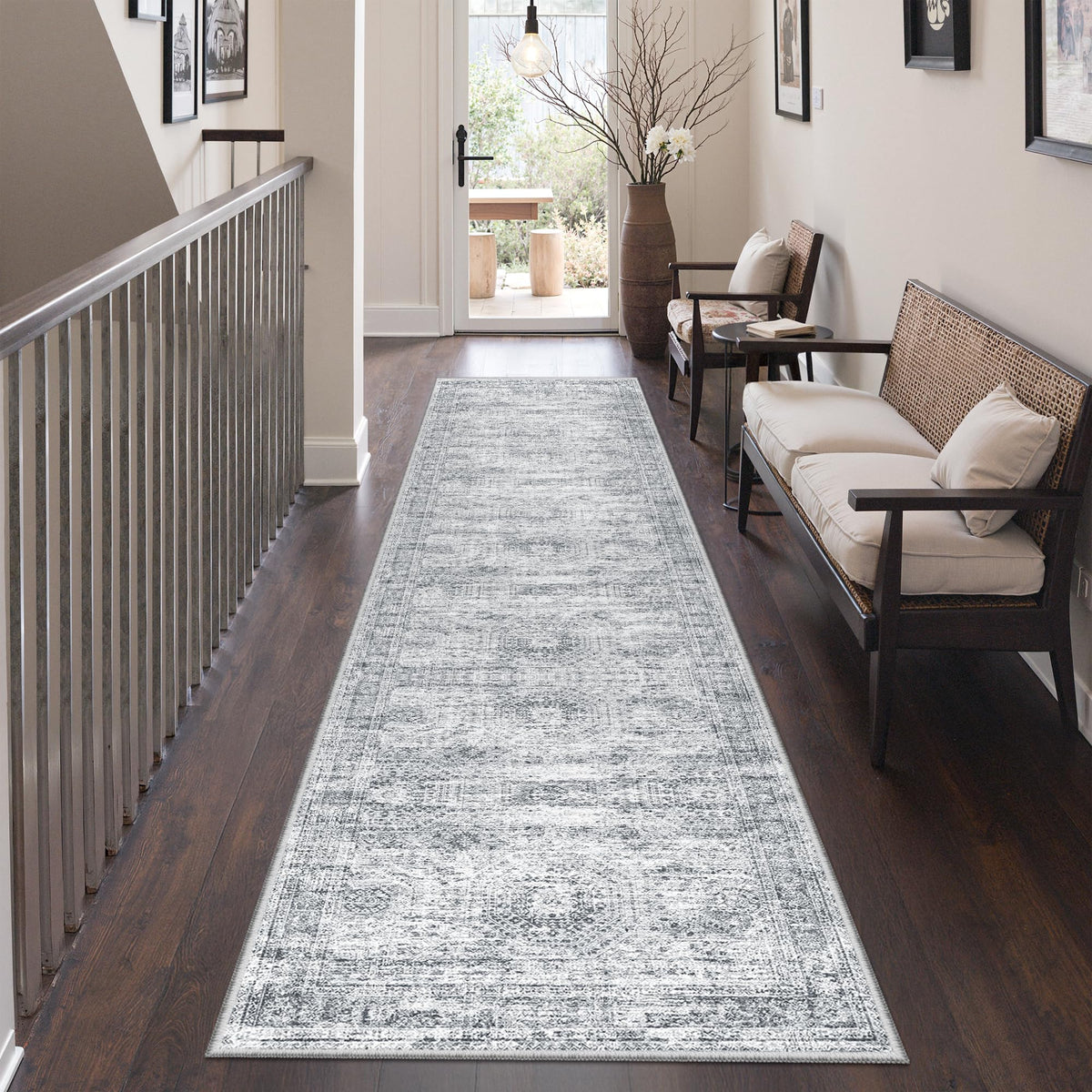2x8 Runner Rug Non Slip,Washable Hallway Runner Rug,Beige