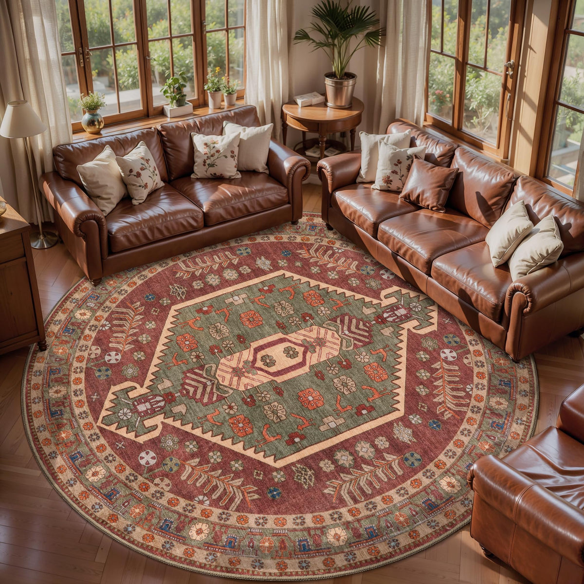 Ciicool Washable 3x5 Area Rug,Boho Non-Slip Indoor Mat for Entryway Kitchen